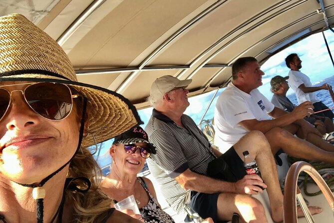 5 Hour Luxury Catamaran Day Sail in Sint Maarten on The Phoenix - Maho Beach from the deck, not from the sand