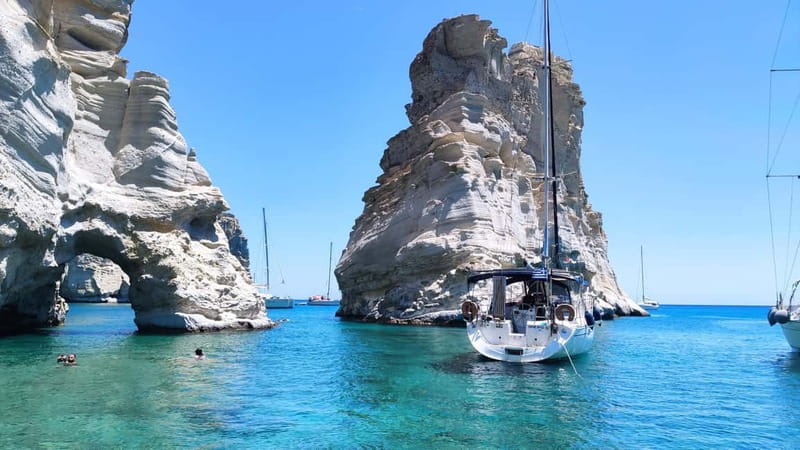 Adamantas: Kleftiko Sailing Cruise with Meal and Swim Stops - Setting sail from Adamantas
