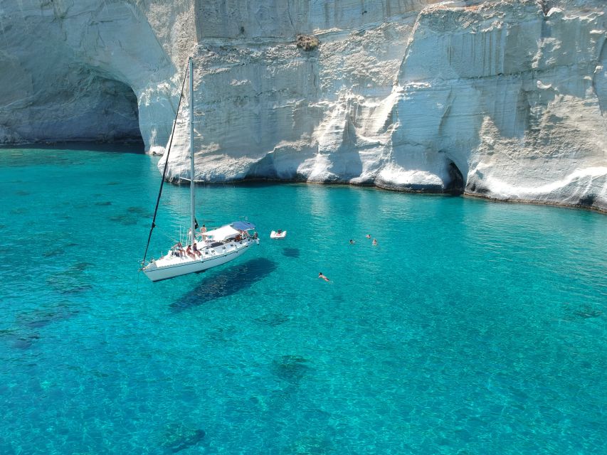 Adamantas: Milos Sightseeing Sailboat Cruise - Saint Dimitrios and the final swim