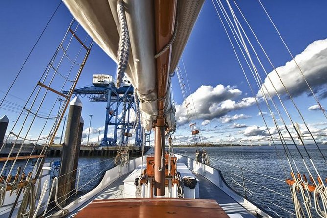 Afternoon Schooner Sightseeing Dolphin Cruise on Charleston Harbor - Watching for dolphins around the schooner