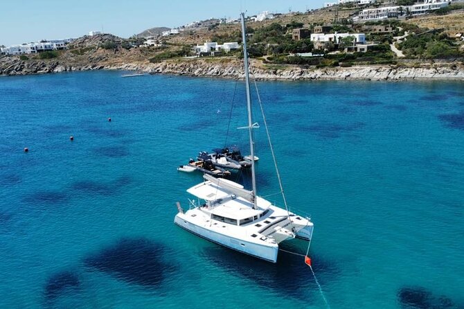 Athens Riviera Catamaran tour with fresh Meal Drinks and Swimming - The second swim at Prasoniso Island