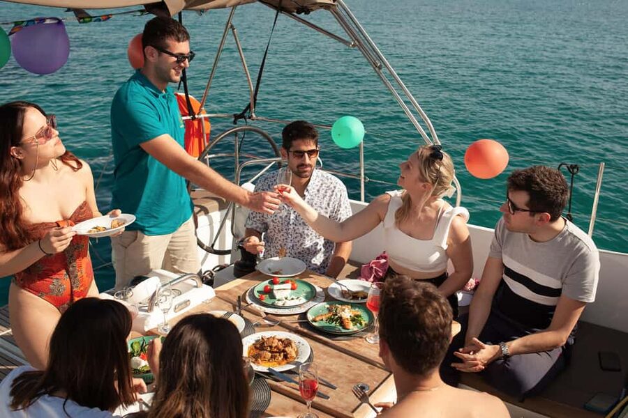 Athens: Semi Private Sunset Sailing and Gastronomy Cruise - Greek food served during the cruise