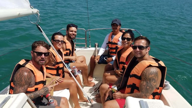 Bacalar: Group Sailing Trip with Swimming and Drinks - Sailing past Cenote Esmeralda