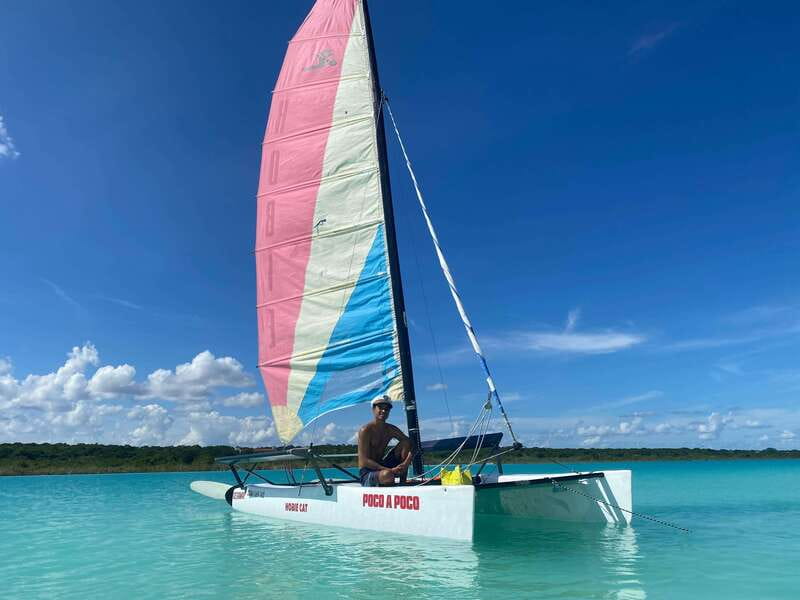 Bacalar: Sail Away with a Hobie Cat Catamaran - Cenote Negro, the first look at Bacalar’s depth