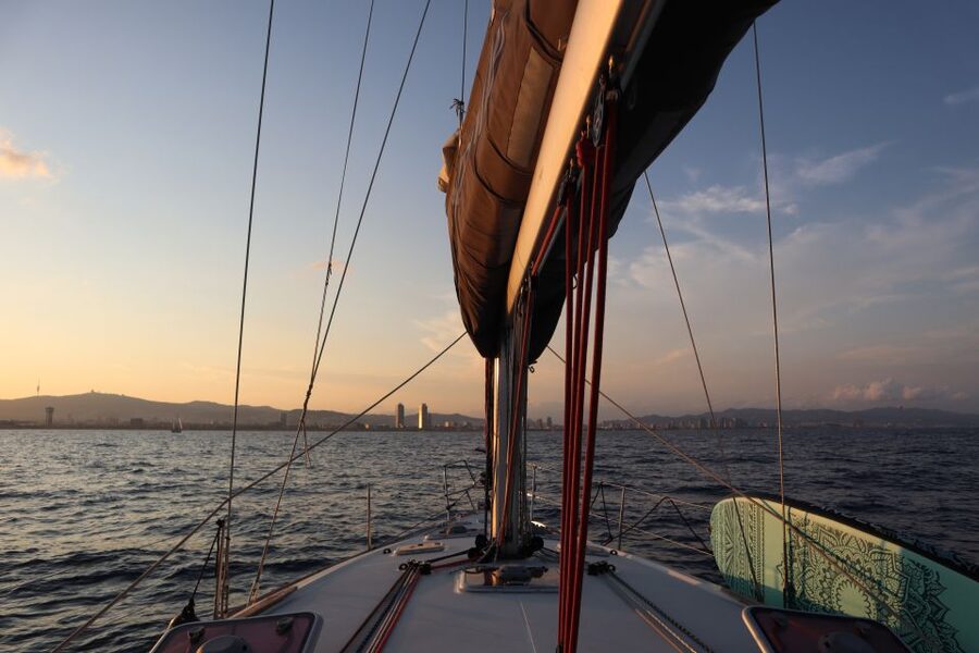 Barcelona: 2-Hour Sailboat Tour with Paddle Boarding - The Mediterranean swimming stop