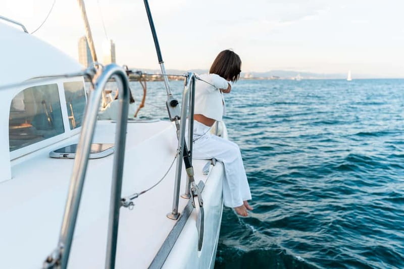 Barcelona: Catamaran Cruise w/ Sailing, Wine, & Tapa - Wine, tapas, and the easy part of the afternoon