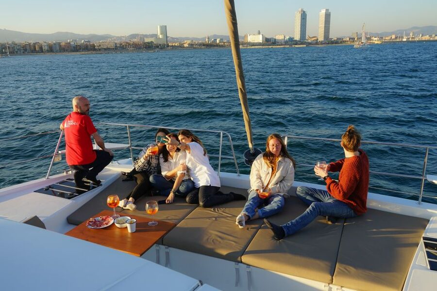 Barcelona: Private Catamaran Sailing with Drinks and Snacks - A crew that keeps the mood relaxed
