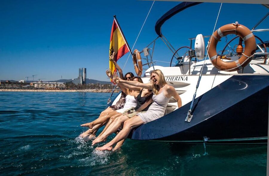 Barcelona: Private Luxury Sailing Tour - The yacht, seating, and onboard comfort
