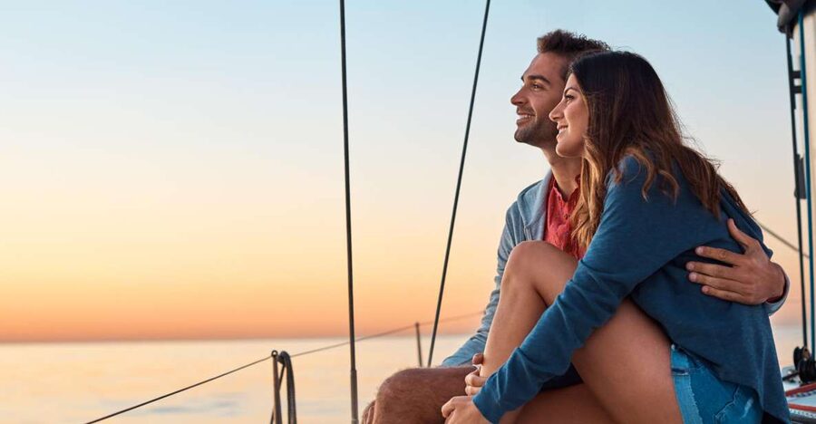 Barcelona: Romantic Private Sailing Tour - Barcelona’s skyline from the Mediterranean