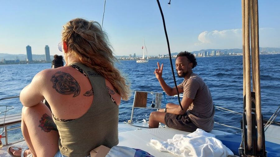 Barcelona Sailing Tour Drinks, snacks Swim & Stunning Views - Drinks, snacks, and the 30-minute sightseeing pause