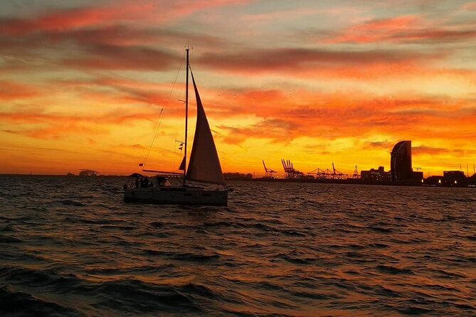 Barcelona Sunset Private Sailing & Live Spanish Guitar & open Bar - Sailing past the Olympic Marina and beaches
