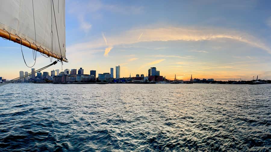Boston: Sunset Tall Ship Harbor Cruise - Leaving Fan Pier Marina, not Long Wharf