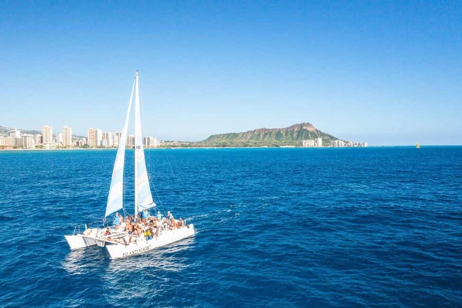 BYOB Weekend Sightseeing Sail towards Diamond Head - Finding Island Magic near Prince Waikiki