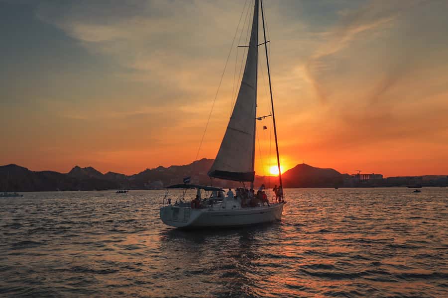 Cabo Luxury Sunset Sailing Adventure with Open Bar - Cabo’s famous sunset from the water