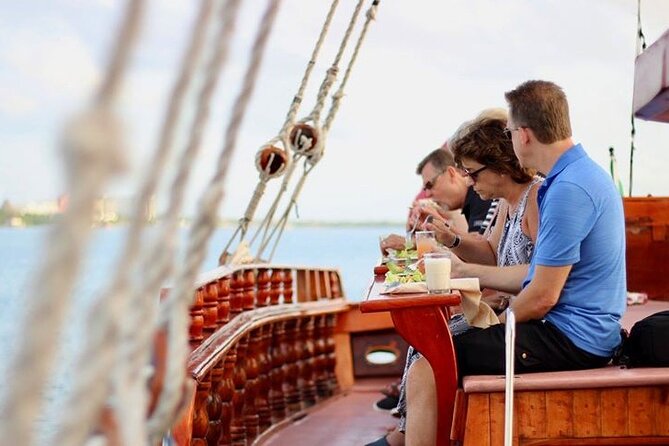 Cancun Lagoon Sunset Sailing Trip aboard classic Galeón with Dinner and Free bar - Hotel Pickup and Getting to the Marina