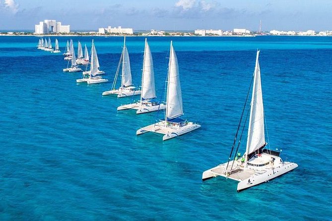 Catamaran Sail to Isla Mujeres with all inclusive from Cancun or Riviera Maya - The sail, music, and spinnaker activity