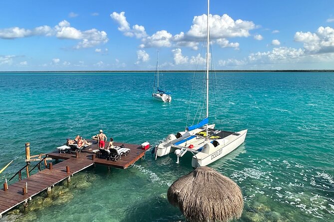 Catamaran Sailboat Bacalar Excursions - Cenotes: clear water and a natural first stop