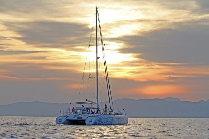 Catamaran sailing at sunset with tapas Palma de Mallorca - Leaving Palma with cava in hand