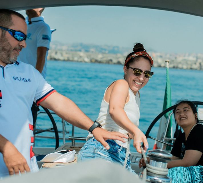 Catania: Coastline Sailing Trip 6hr with Aperitif and Lunch - What the crew adds to the day