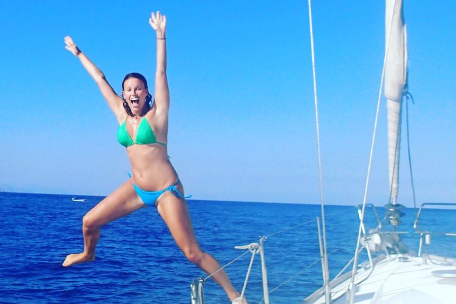 Catania: Coastline Sailing Trip with Aperitif and Prosecco - Swimming in the clear Ionian Sea