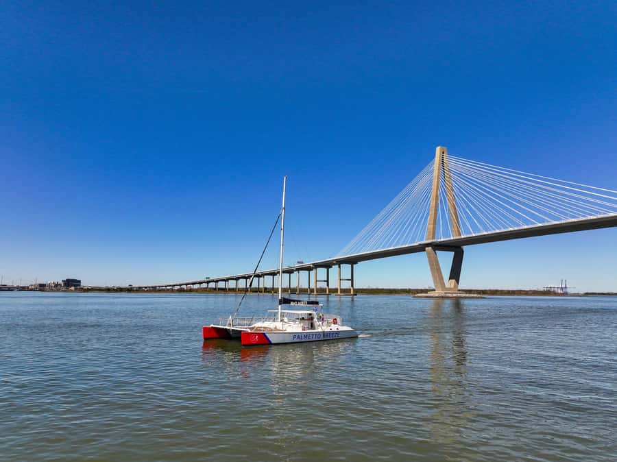Charleston Harbor Mimosa Brunch Cruise with Brunch Bites - Boarding the 55-foot Palmetto Breeze