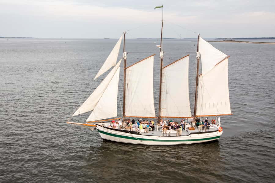 Charleston: Schooner Sailing Harbor Tour & Dolphin Watch - Setting sail from Aquarium Wharf