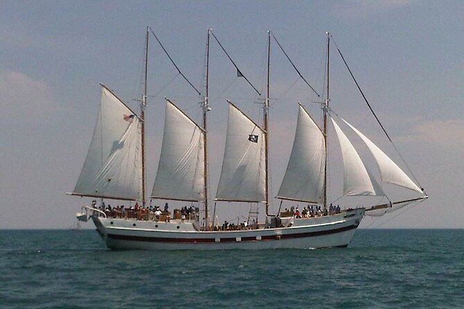 Chicago's Fireworks Show aboard Tall Ship Windy! - Fireworks with the skyline behind them