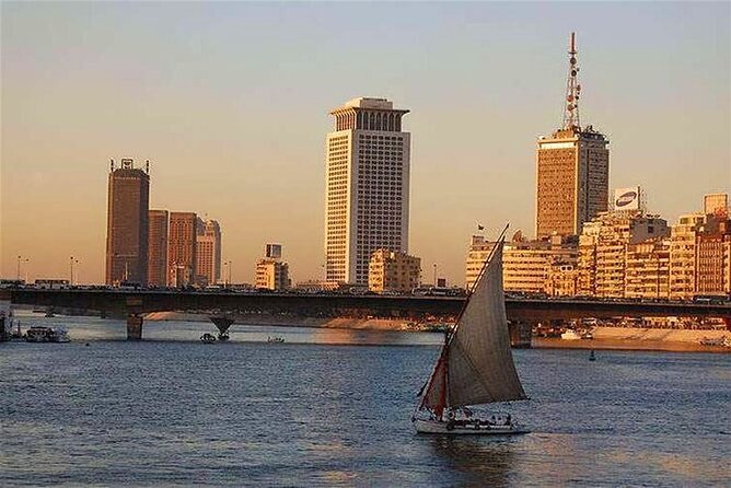 Felucca Sailing trip on the Nile in Cairo - Cairo from the Nile at sunset