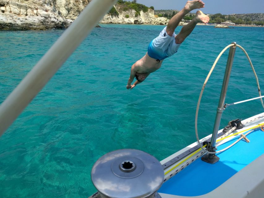 From Chania: Fully Private Sailing Cruise with Meal & Drinks - Two swimming areas shaped by the wind