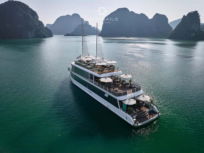 From Hanoi: Top-Rated Ha Long Bay Day Cruise with Jade Sails - 4:30 PM sunset party on the sundeck