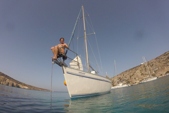 From Heraklion : Small Group 5,5 hours Sailing Trip to Dia Island - A yacht prepared for a half-day on the water