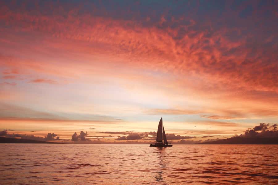 From Ma'alaea: 'Alihilani Sunset Sail Catamaran Tour - Leaving Maalaea Harbor for the open water