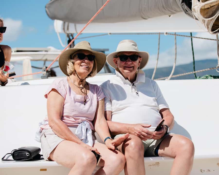 From Ma'alaea: 'Alihilani Sunset Sail Catamaran Tour - Sunset from the forward net