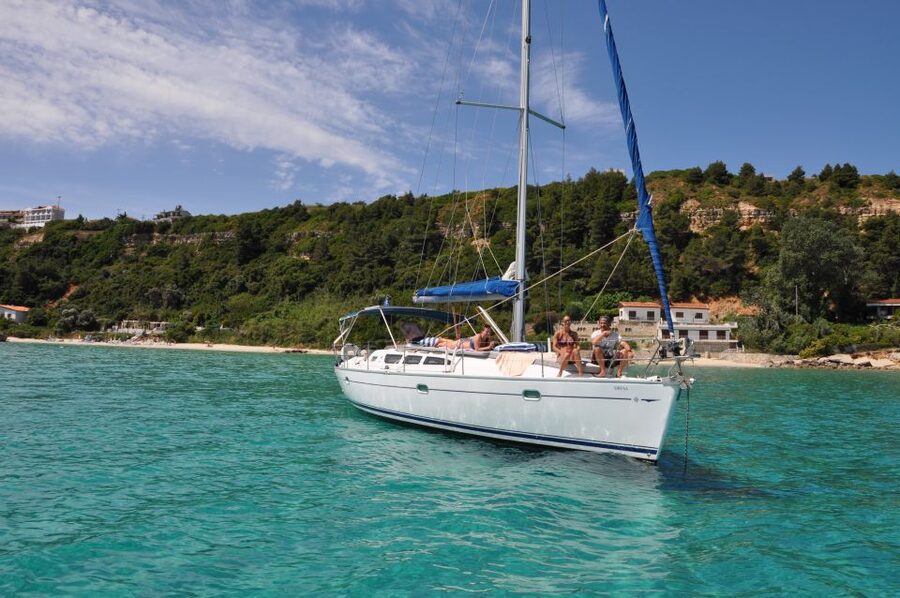 From Nea Fokea: Chalkidiki 6-Hour Cruise by Sailing Boat - The return sail to Nea Fokea