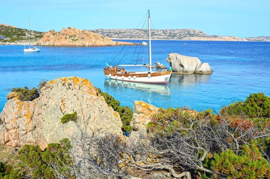 From Palau or La Maddalena: Archipelago Sailing Ship Tour - Cala Corsara and the long beach break
