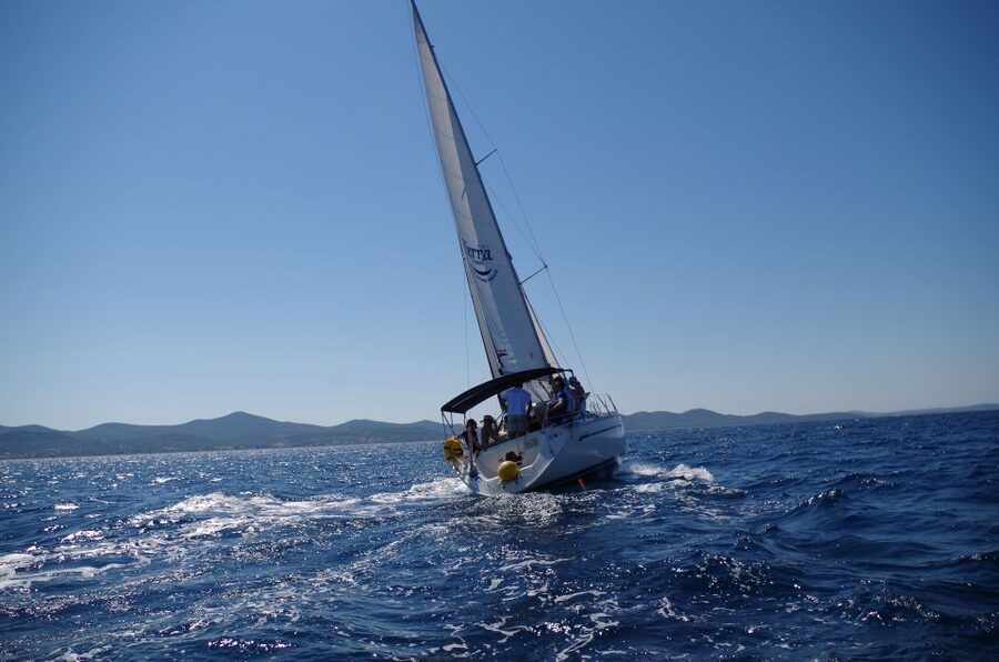 From Zadar: Private Half-Day Sailing Trip - The first swimming stop, away from the shore