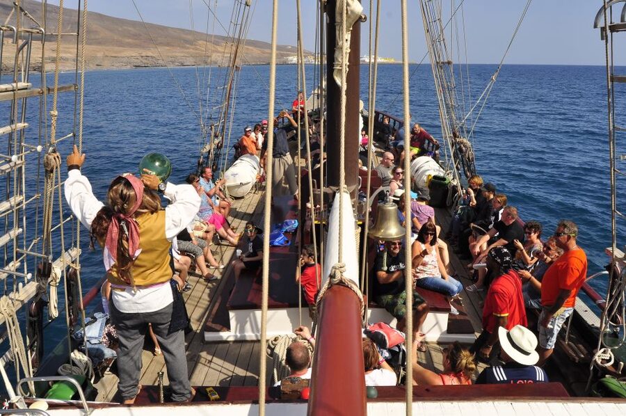 Fuerteventura: 4-Hour Pirate Sailing Adventure - Swimming, the swing, and the attached pool