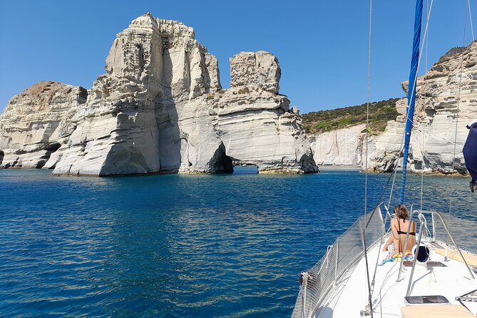 Full day private sailing cruise around Milos island - Agios Ioannis and the possible Sykia cave visit