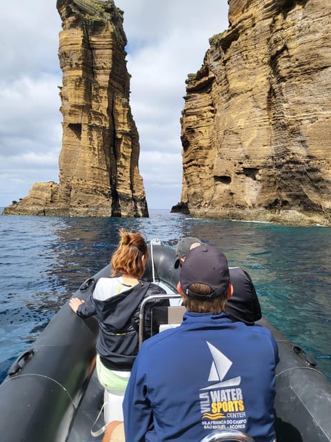Full Day: Sailing tour with lunch & snorkeling included. - Entering Vila Franca Islet