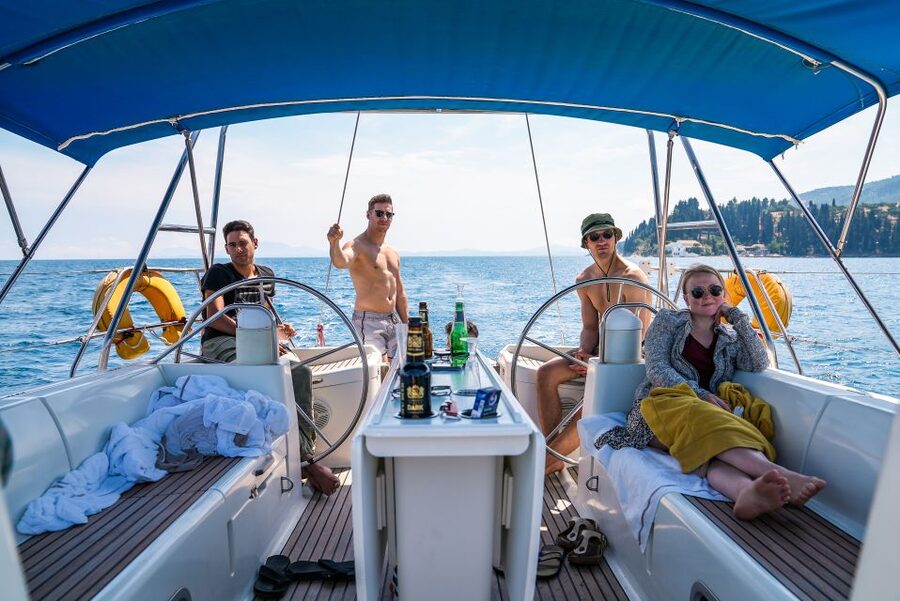 Gouvia: Corfu Island Sailing Trip with Snack and Soft Drinks - The Blue Caves add a memorable final swim