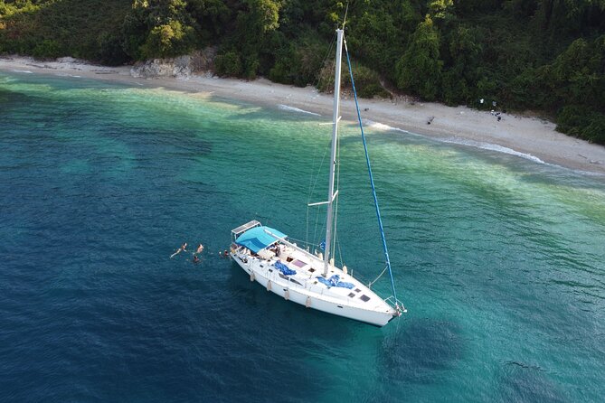 Guided Sailing Yacht Trip in Corfu Island - The first swim at Barbati