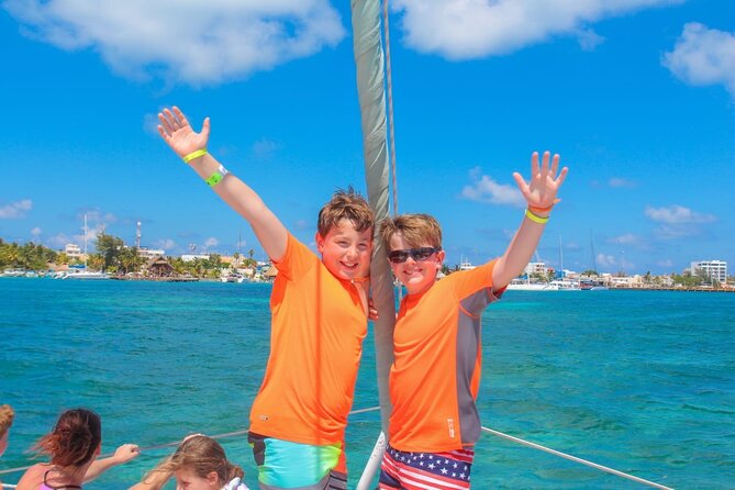 Half Day Sailing Private Catamaran to Isla Mujeres - Sailing toward Isla Mujeres and choosing your stop