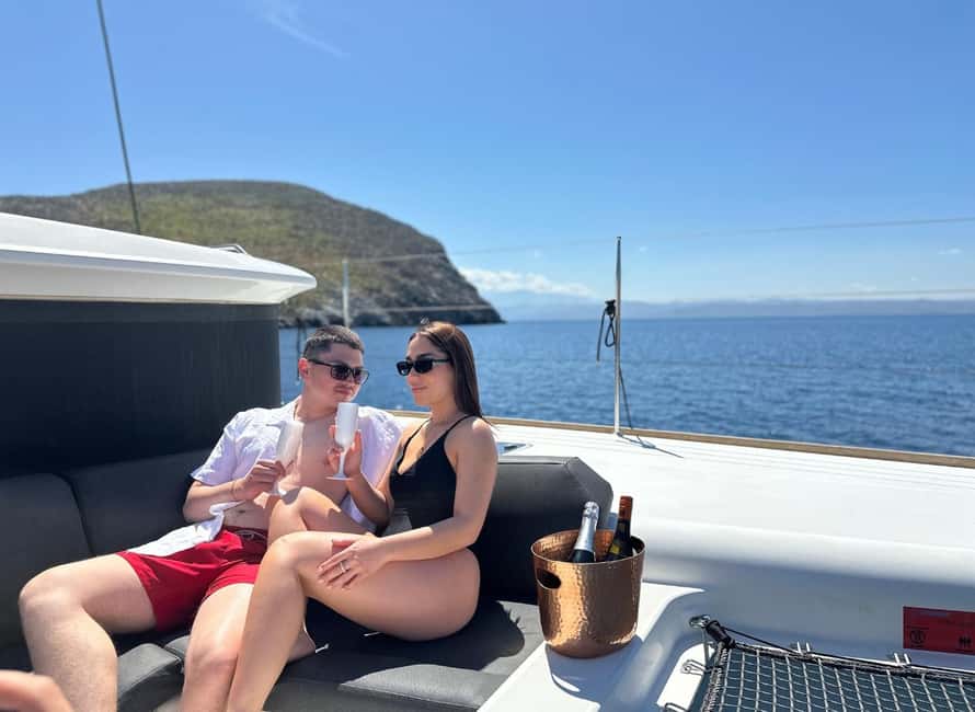 Heraklion Luxury Sailing Catamaran Dia Island | Gourmet Menu - Snorkeling, SUP, canoeing, and fishing