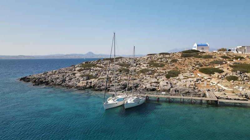 Heraklion: Sailing Trip to Dia Island with Lunch & Swimming - Lunch with seafood pasta, salad, and local drinks