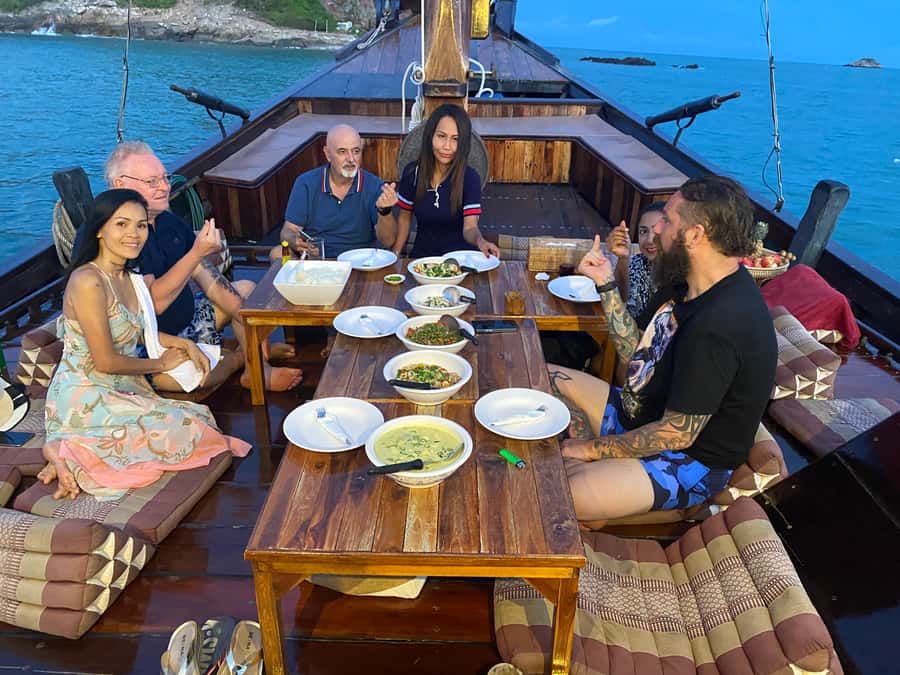 Hua Hin: Siamtara Sunset Sailing Dinner Cruise with Pickup - The Swimming Stop and Walk-the-Plank Moment