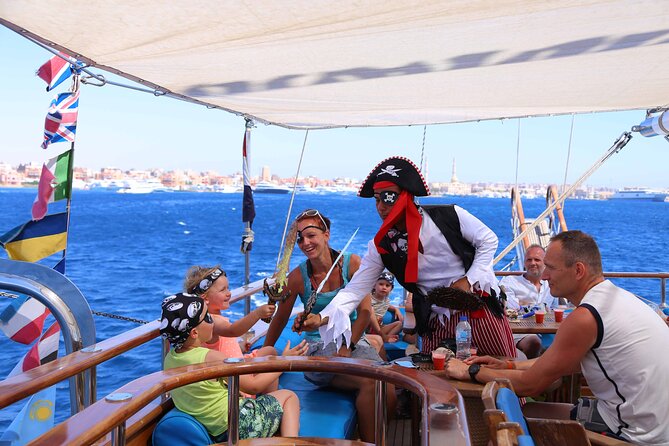 Hurghada Pirates sailing boat to Orange bay & Buffet Lunch - Two guided snorkeling stops, about one hour each