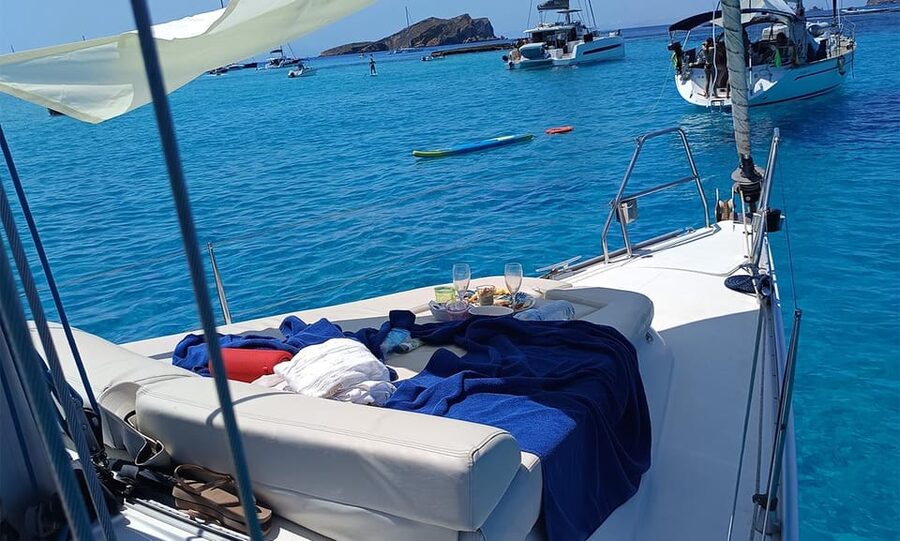Ibiza: Sailing Day Trip, only up to 7 guests - Cava, soft drinks, and food onboard