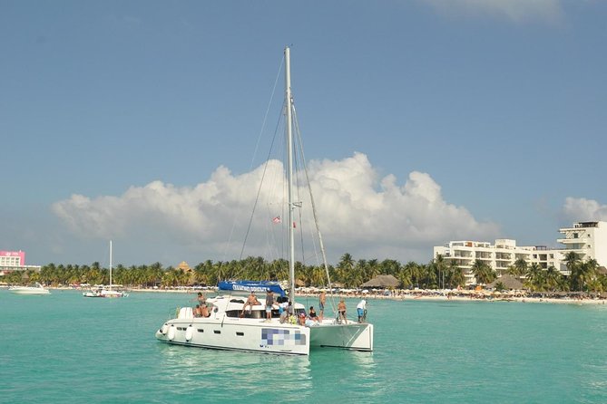 Isla Mujeres Catamaran Luxury Sailing Experience - Snorkeling near El Meco and the underwater museum