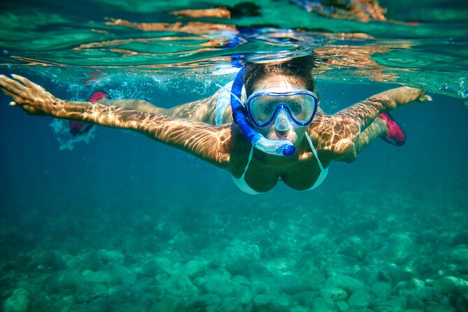 Isla Mujeres Catamaran Sailing Experience with Lunch & Open Bar - The 45-minute snorkeling stop
