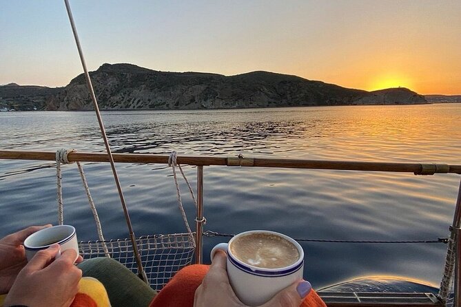 Katerina Sailing Sunrise and Sunset Cruises - Breakfast as the Aegean turns gold